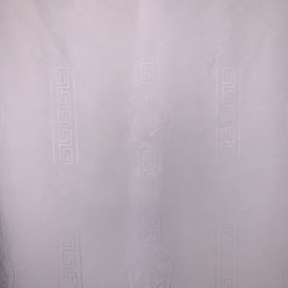 Saxifan white micro fibre logo print formal long sleeve button Down shirt - Picture 8 of 8